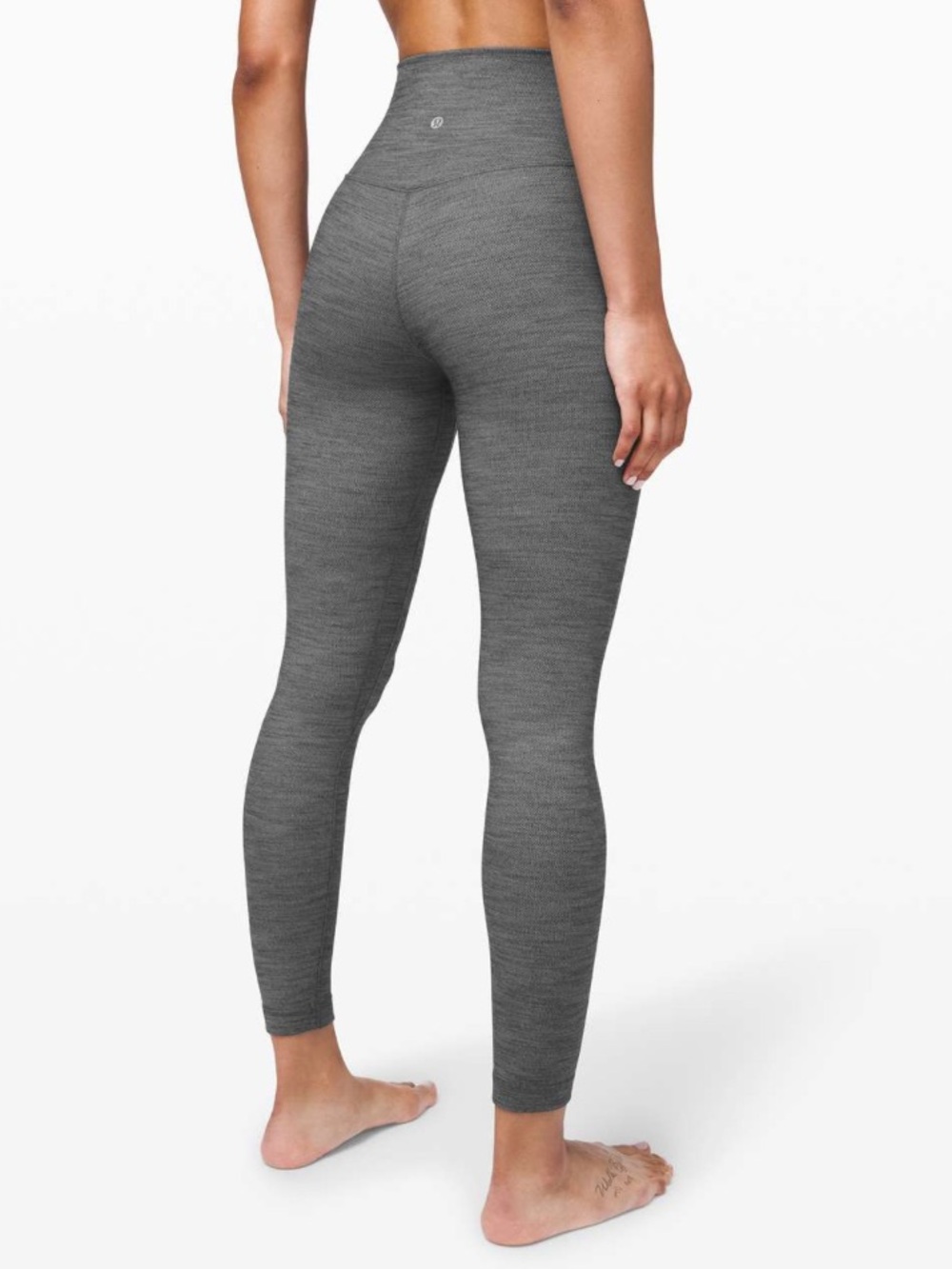 lululemon Align Pant II 25" Mini Heathered Herringbone Gray Size 6